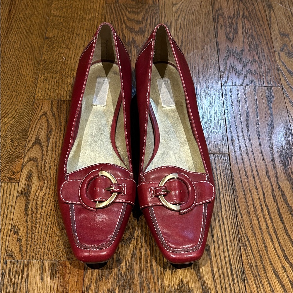Bill Blass Crimson Loafers with Buckle